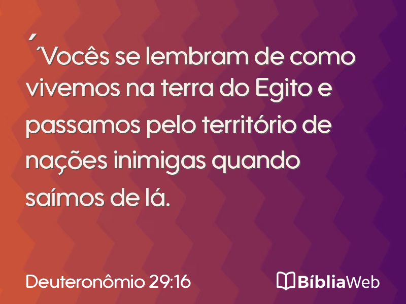 Deuteronômio 29:16 em imagem para compartilhar