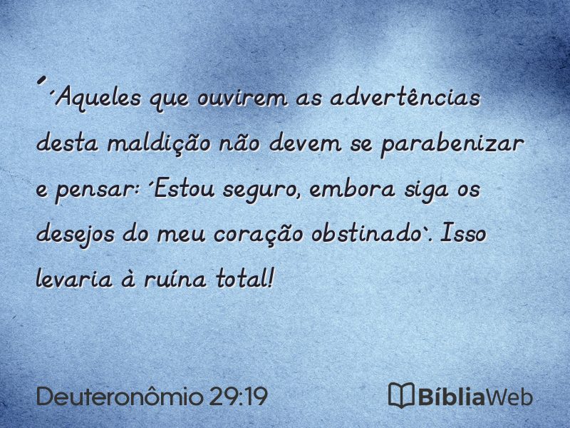 Deuteronômio 29:19 em imagem para compartilhar