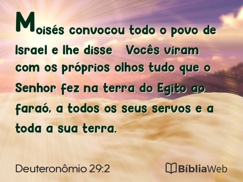Deuteronômio 29:2 em imagem para compartilhar