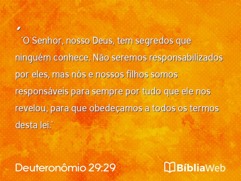Deuteronômio 29:29 em imagem para compartilhar