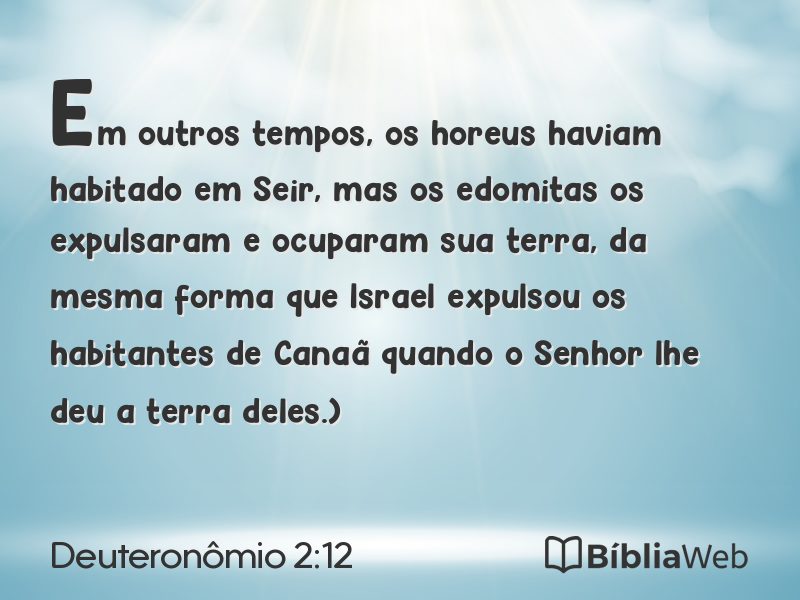 Deuteronômio 2:12 em imagem para compartilhar