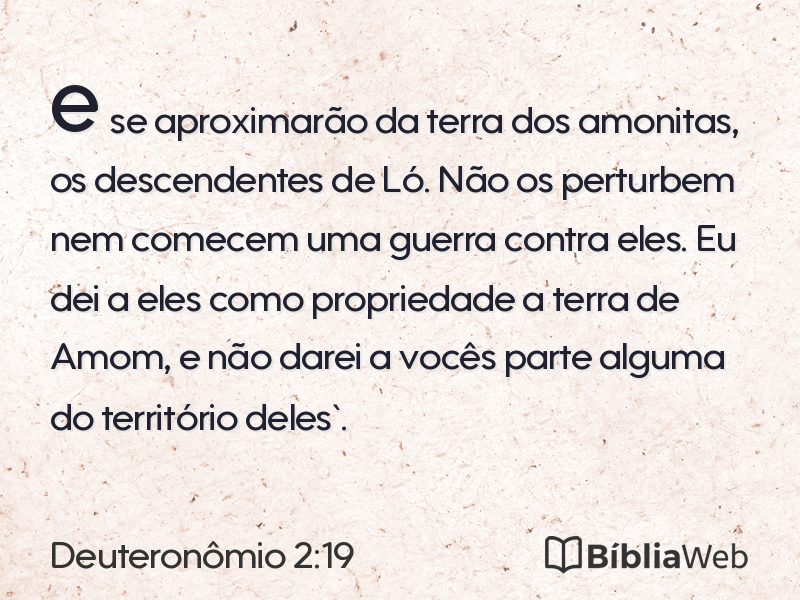 Deuteronômio 2:19 em imagem para compartilhar