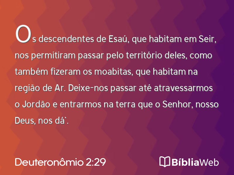 Deuteronômio 2:29 em imagem para compartilhar