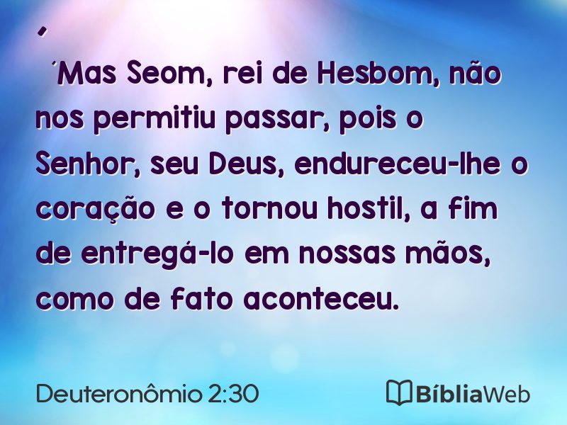 Deuteronômio 2:30 em imagem para compartilhar