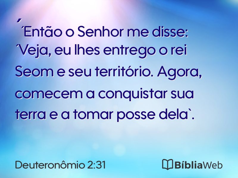 Deuteronômio 2:31 em imagem para compartilhar