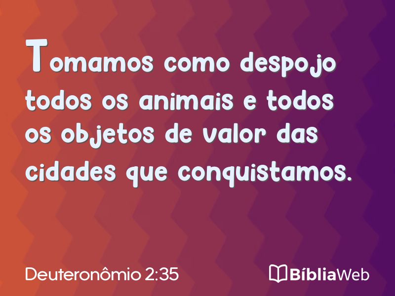 Deuteronômio 2:35 em imagem para compartilhar