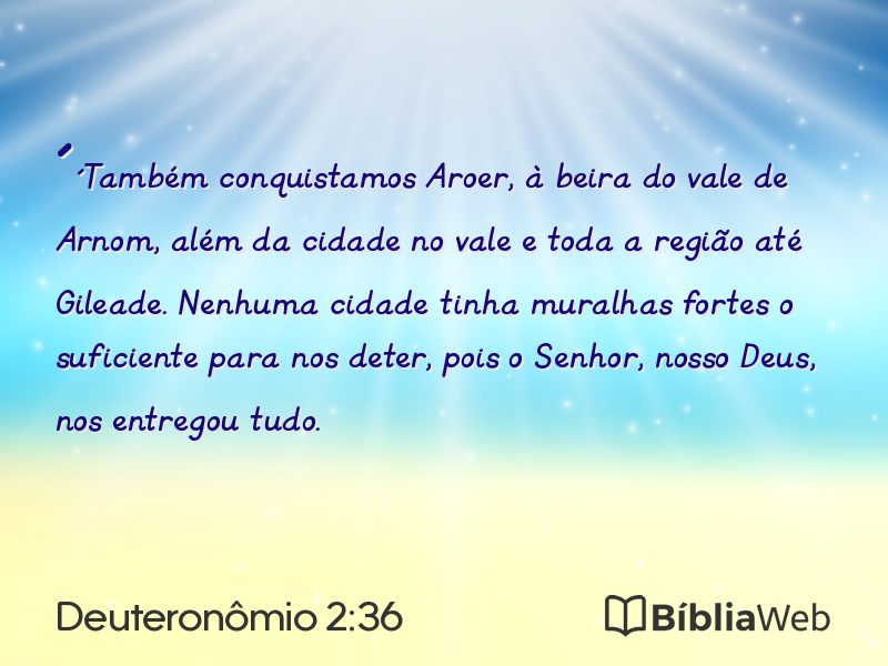 Deuteronômio 2:36 em imagem para compartilhar