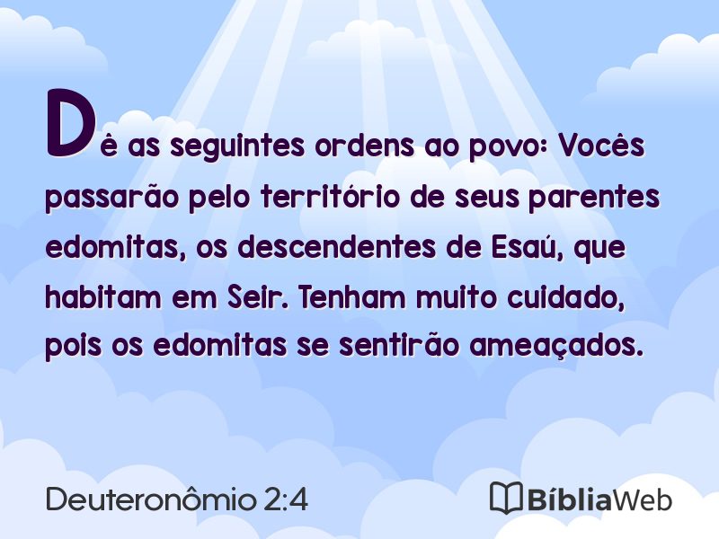 Deuteronômio 2:4 em imagem para compartilhar
