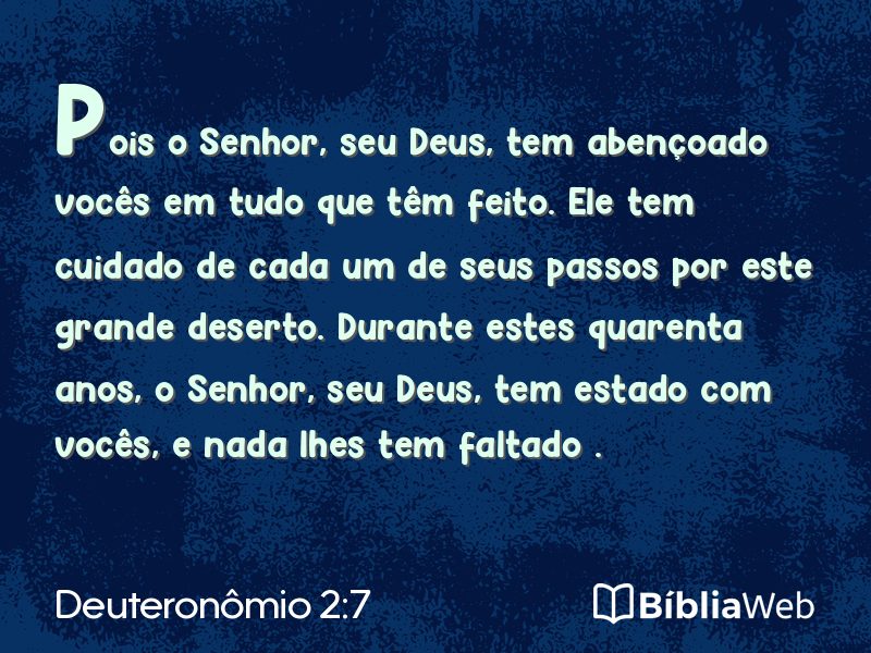Deuteronômio 2:7 em imagem para compartilhar