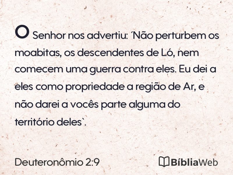 Deuteronômio 2:9 em imagem para compartilhar