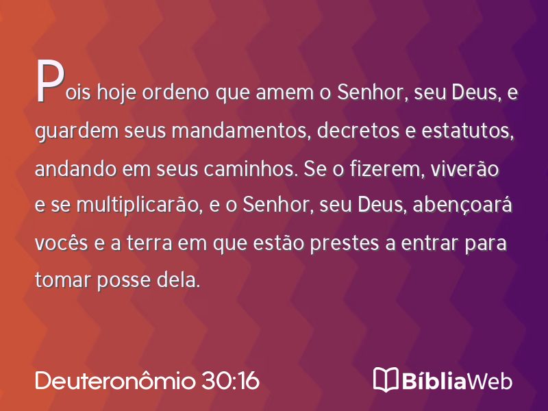 Deuteronômio 30:16 em imagem para compartilhar