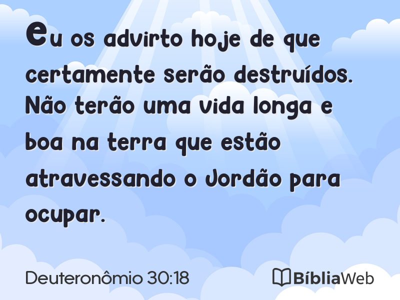 Deuteronômio 30:18 em imagem para compartilhar