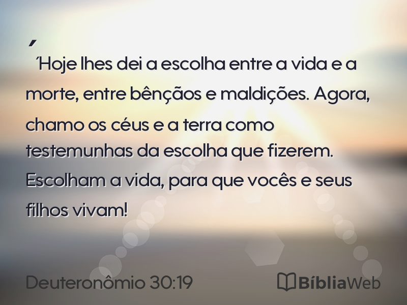 Deuteronômio 30:19 em imagem para compartilhar