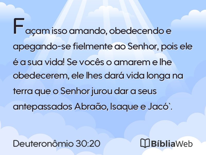 Deuteronômio 30:20 em imagem para compartilhar