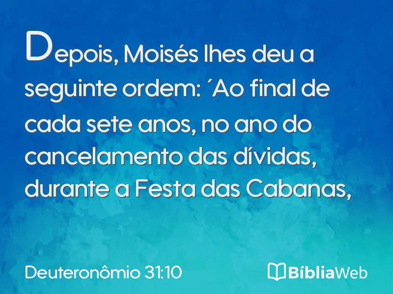 Deuteronômio 31:10 em imagem para compartilhar