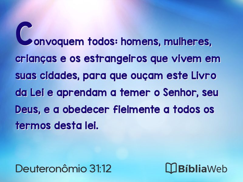 Deuteronômio 31:12 em imagem para compartilhar