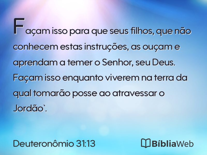 Deuteronômio 31:13 em imagem para compartilhar