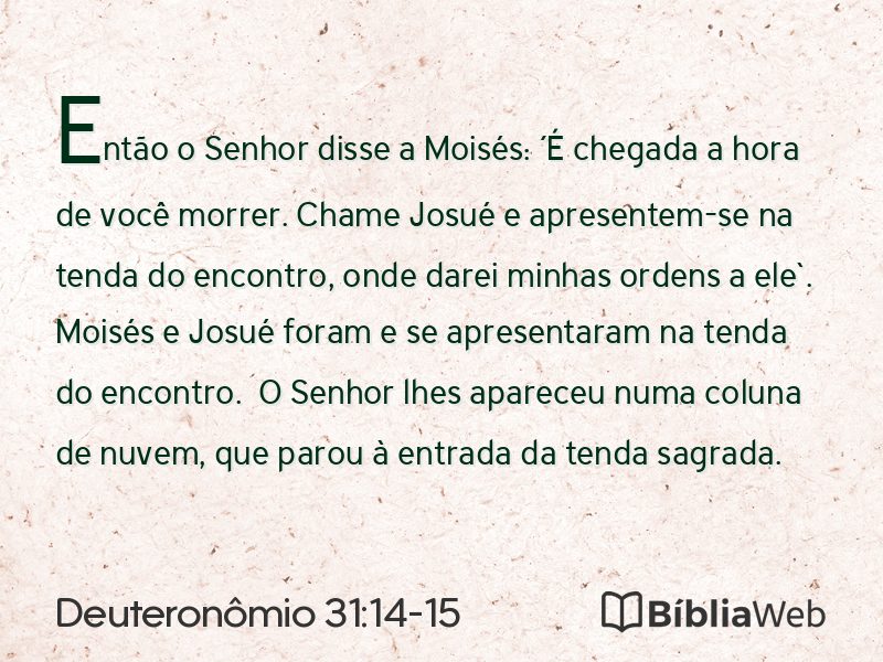 Deuteronômio 31:14-15 em imagem para compartilhar
