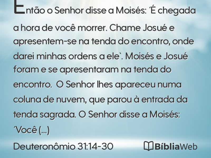 Deuteronômio 31:14-30 em imagem para compartilhar