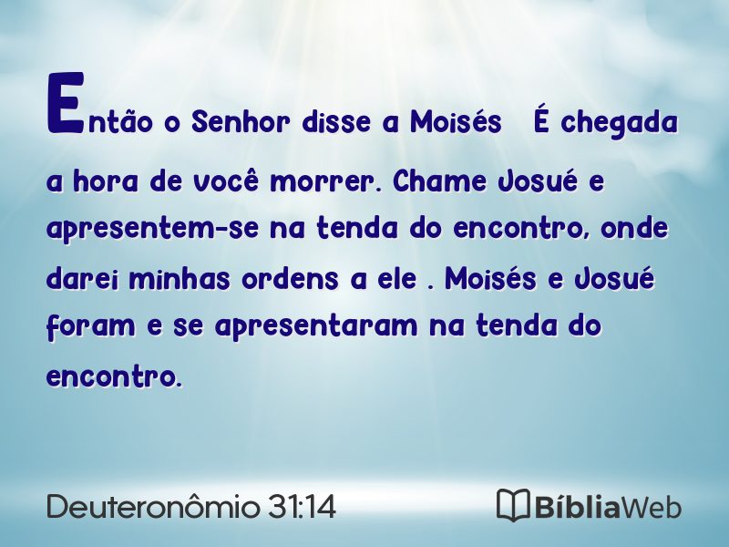 Deuteronômio 31:14 em imagem para compartilhar