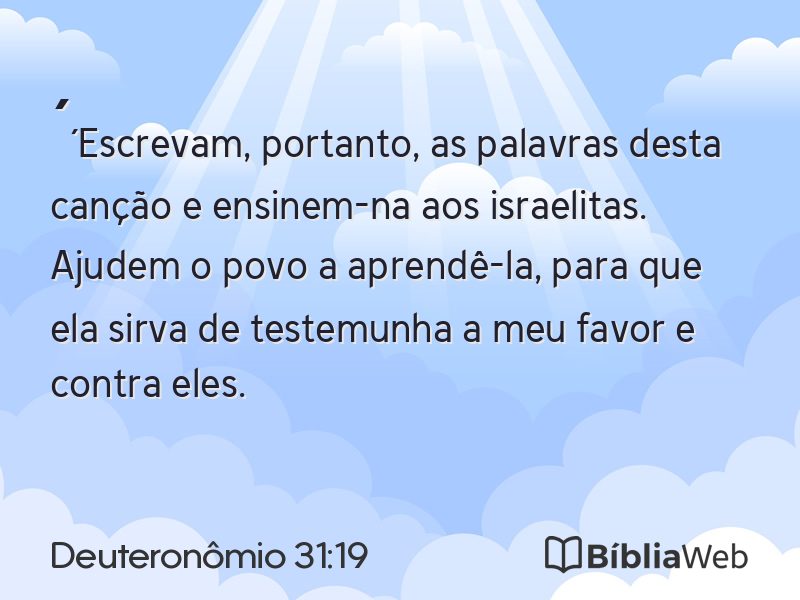Deuteronômio 31:19 em imagem para compartilhar