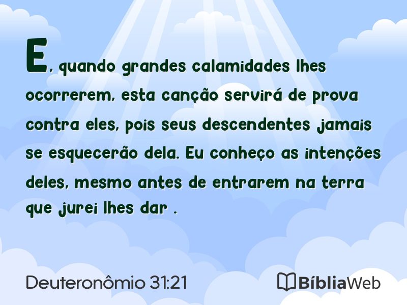 Deuteronômio 31:21 em imagem para compartilhar