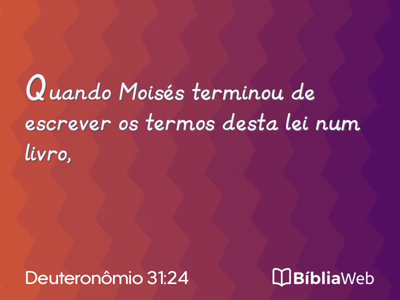 Deuteronômio 31:24 em imagem para compartilhar