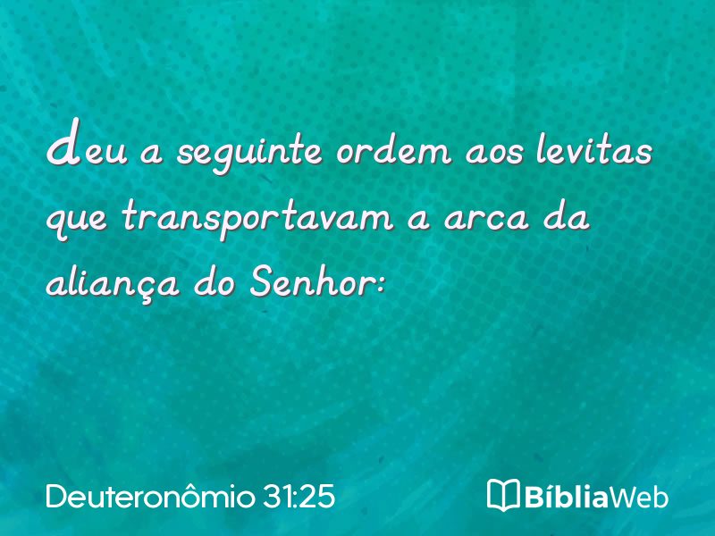 Deuteronômio 31:25 em imagem para compartilhar