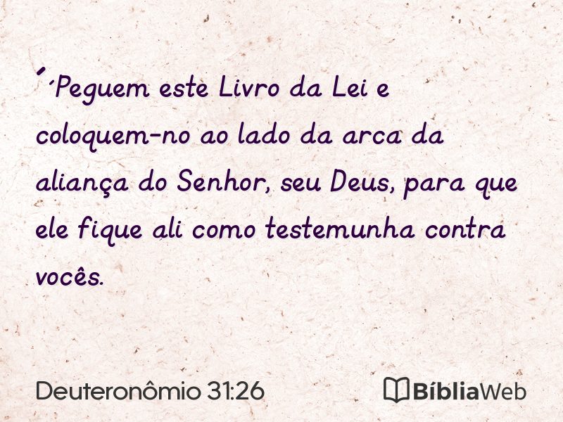 Deuteronômio 31:26 em imagem para compartilhar