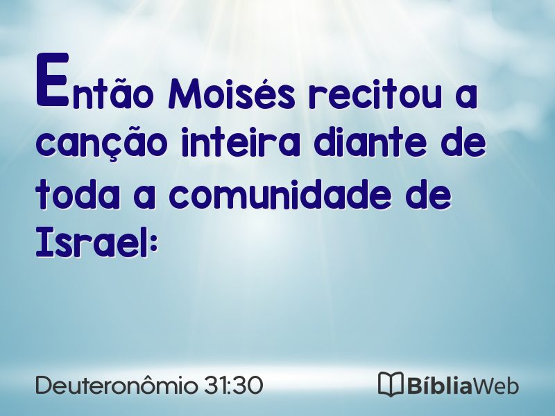 Deuteronômio 31:30 em imagem para compartilhar