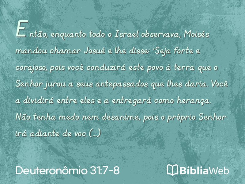 Deuteronômio 31:7-8 em imagem para compartilhar