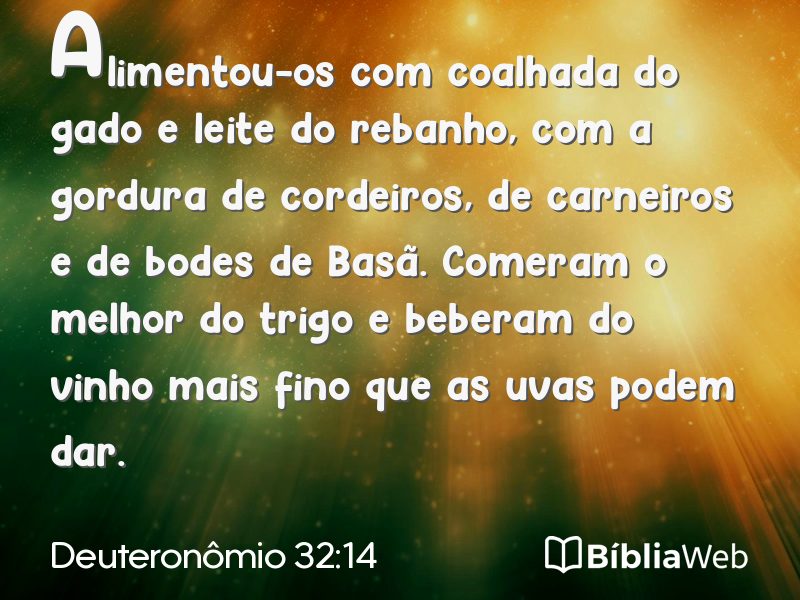 Deuteronômio 32:14 em imagem para compartilhar