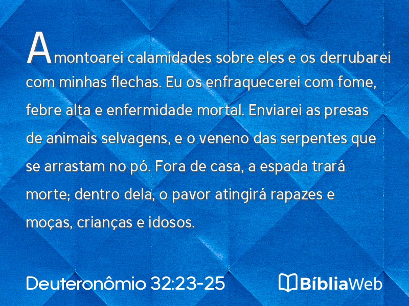 Deuteronômio 32:23-25 em imagem para compartilhar