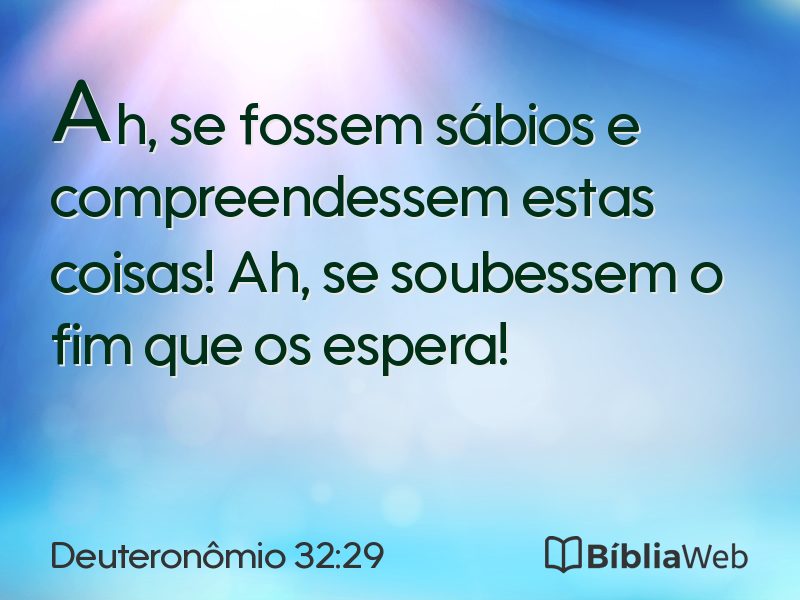 Deuteronômio 32:29 em imagem para compartilhar