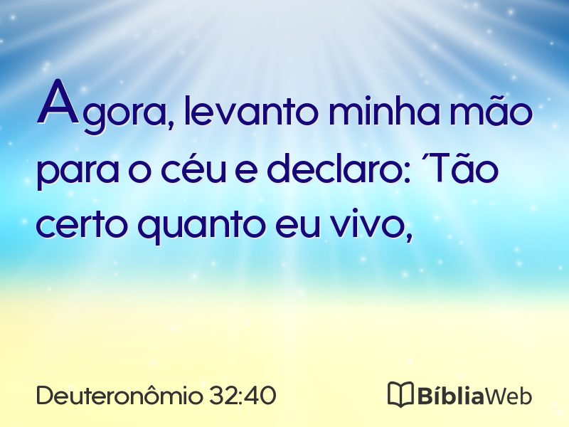 Deuteronômio 32:40 em imagem para compartilhar