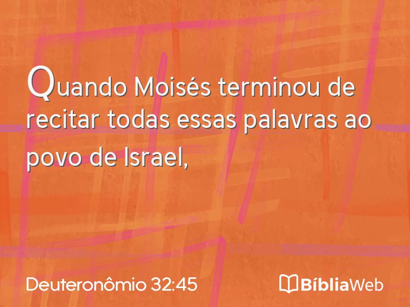Deuteronômio 32:45 em imagem para compartilhar