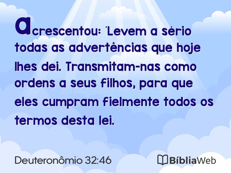 Deuteronômio 32:46 em imagem para compartilhar