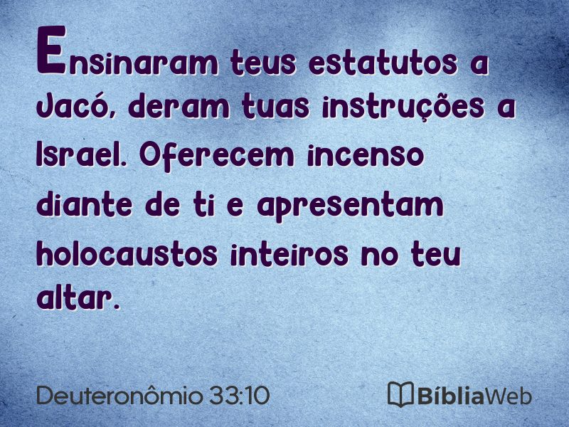 Deuteronômio 33:10 em imagem para compartilhar