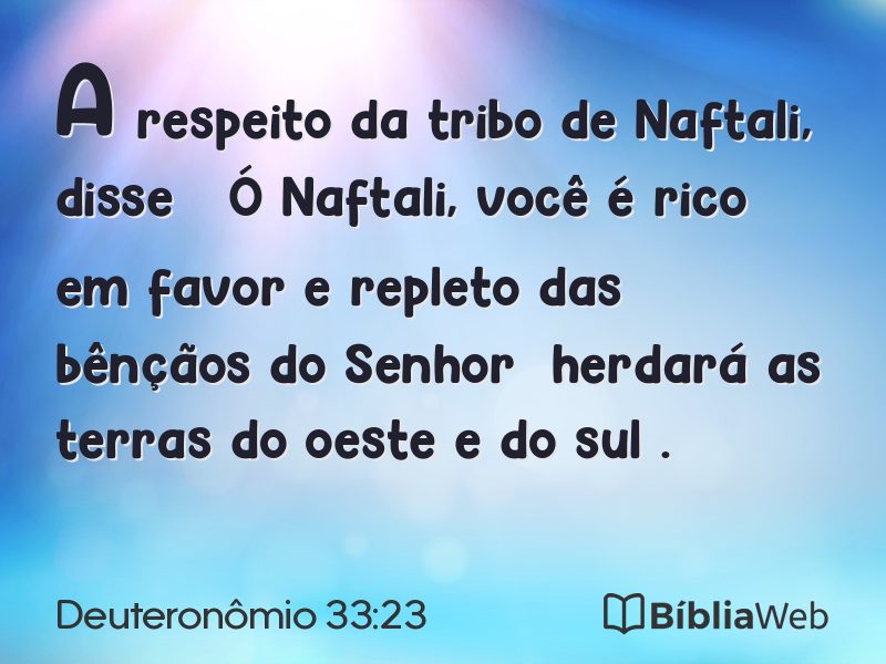 Deuteronômio 33:23 em imagem para compartilhar