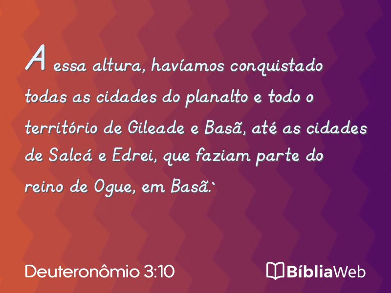 Deuteronômio 3:10 em imagem para compartilhar