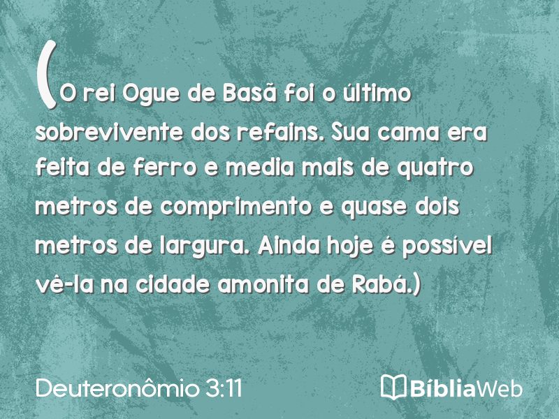 Deuteronômio 3:11 em imagem para compartilhar