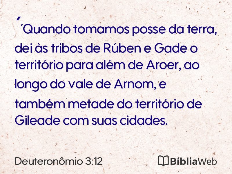 Deuteronômio 3:12 em imagem para compartilhar