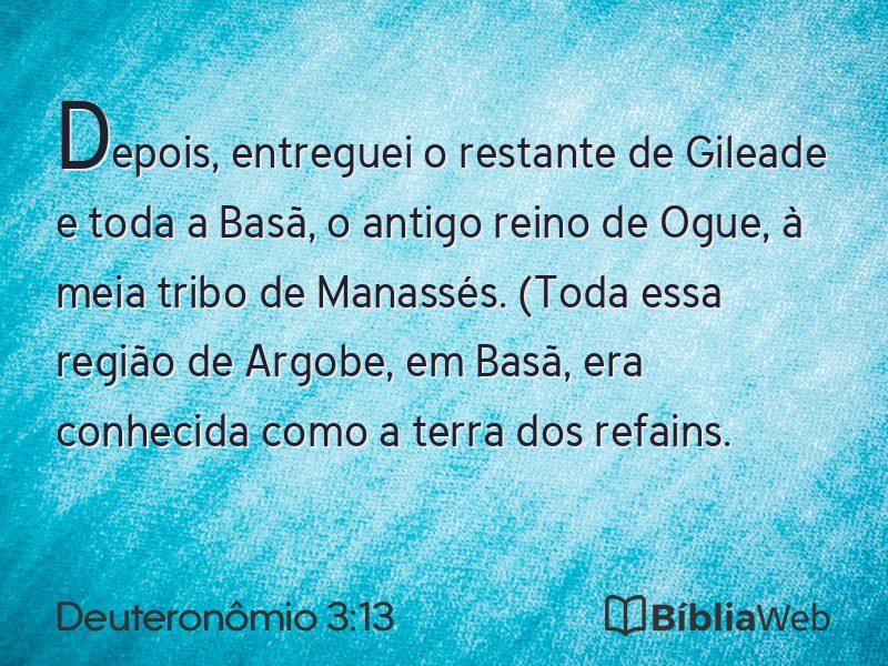 Deuteronômio 3:13 em imagem para compartilhar