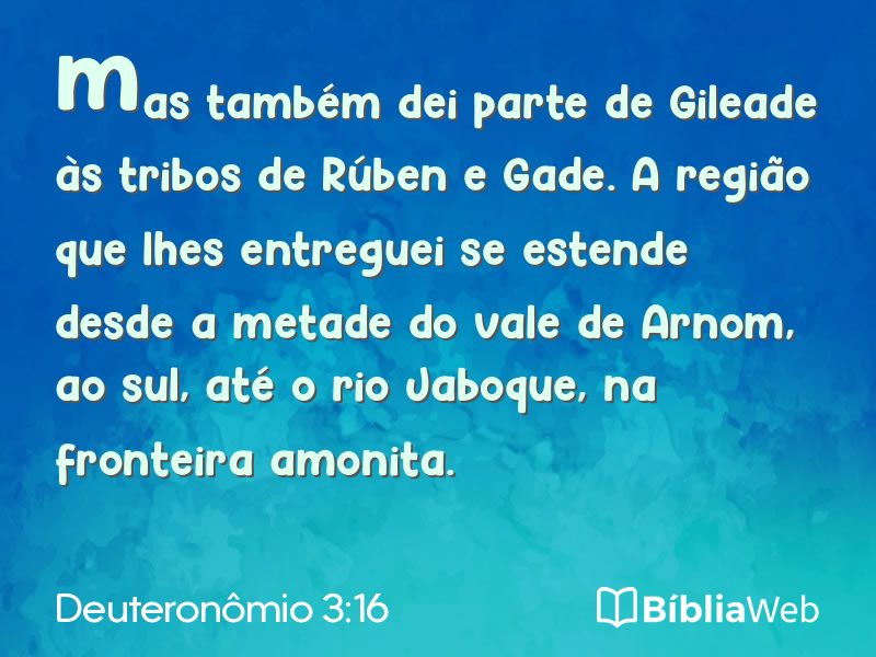 Deuteronômio 3:16 em imagem para compartilhar