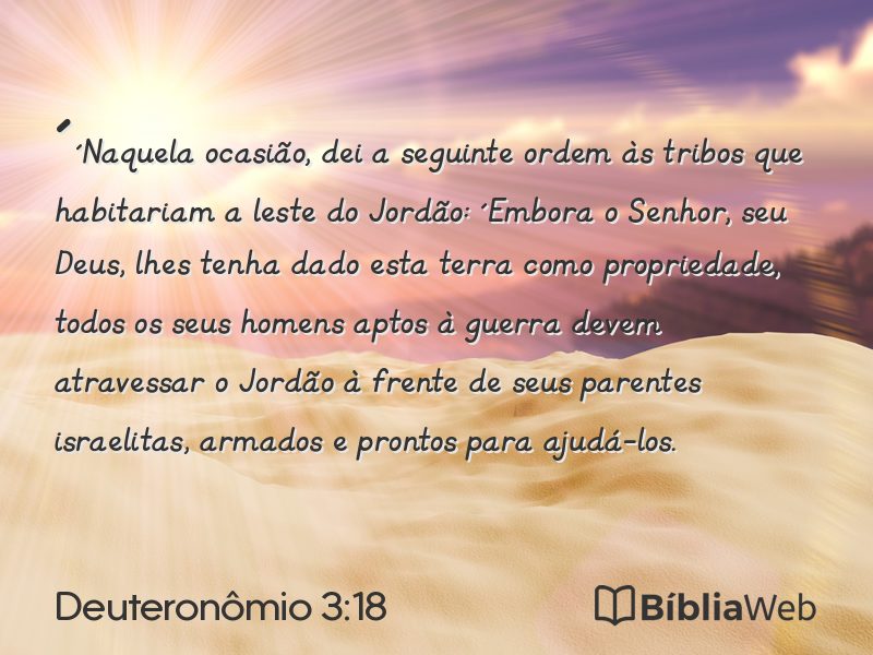 Deuteronômio 3:18 em imagem para compartilhar