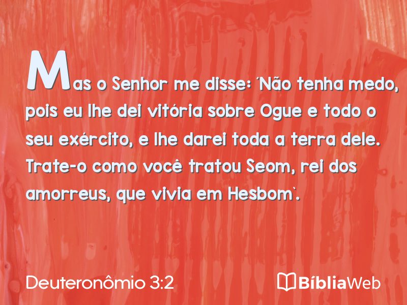 Deuteronômio 3:2 em imagem para compartilhar