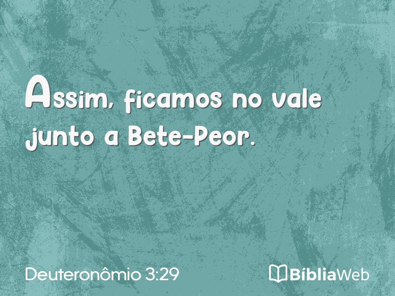 Deuteronômio 3:29 em imagem para compartilhar