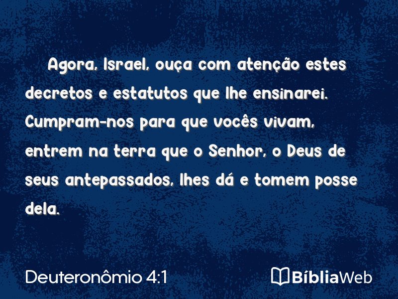 Deuteronômio 4:1 em imagem para compartilhar