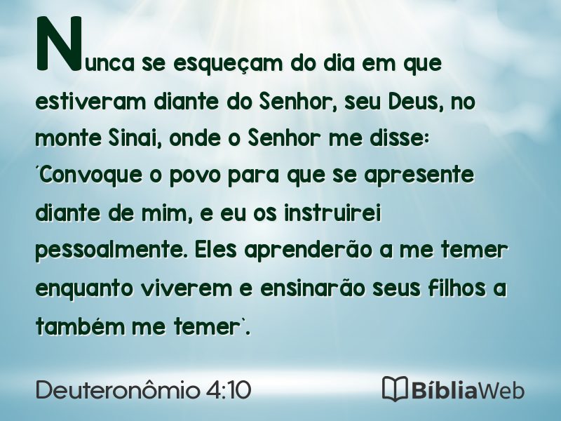 Deuteronômio 4:10 em imagem para compartilhar
