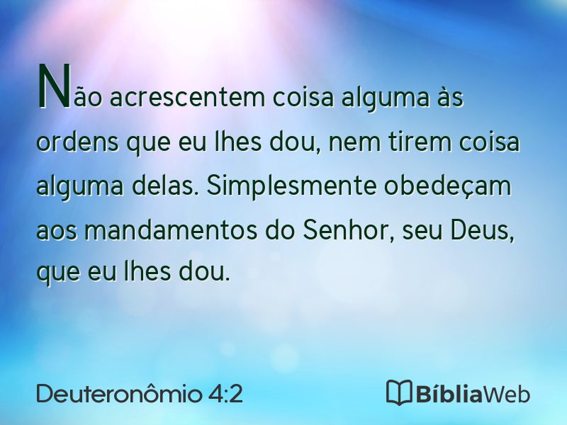 Deuteronômio 4:2 em imagem para compartilhar